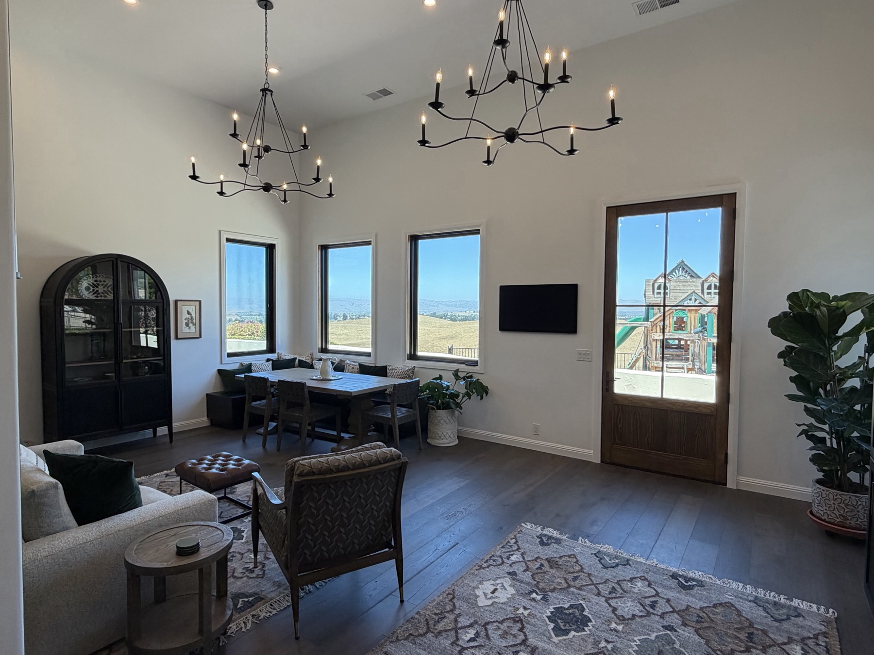 Custom home living room seating area