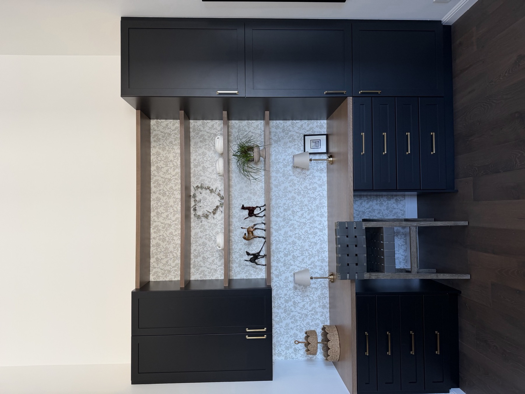 Built-in desk nook with custom cabinetry