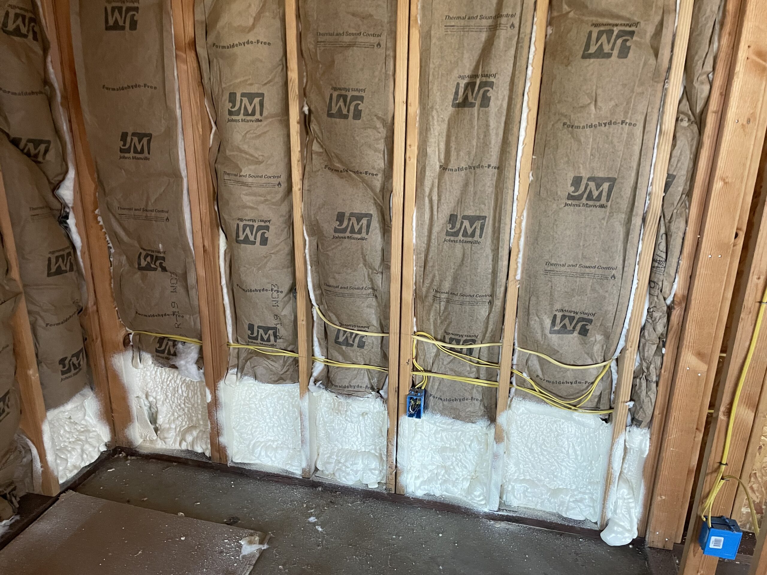 Completed spray foam insulation project showing energy efficiency improvements